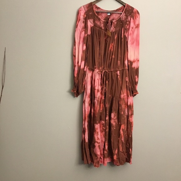 Old Navy Tiered Boho Tie Dye Maxi Dress Cotton Viscose Blend Size 2X - Picture 2 of 14